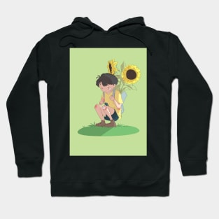 boy and sunflowers Hoodie